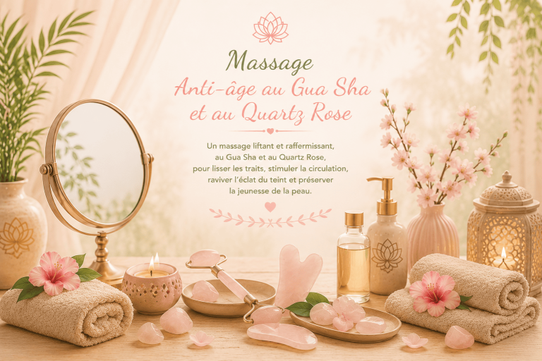 Massage anti-âge au Gua Sha et Quartz Rose – Lydie Bien-Être Massage anti-âge du visage au Gua Sha et Quartz Rose