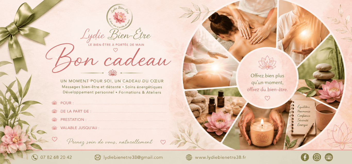 Bon cadeau Lydie Bien-Être pour offrir une prestation