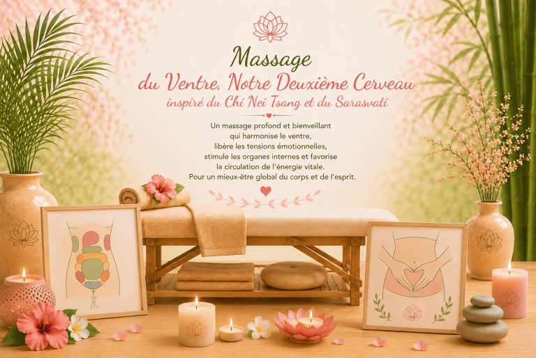 Massage du ventre – Notre Deuxième Cerveau – Lydie Bien-Être Massage du ventre Notre Deuxième Cerveau, inspiré du Chi Nei Tsang et du Sarasvati – Lydie Bien-Être