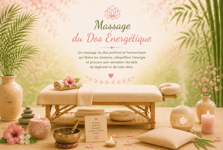 Massage du dos énergétique pour détente et rééquilibrage