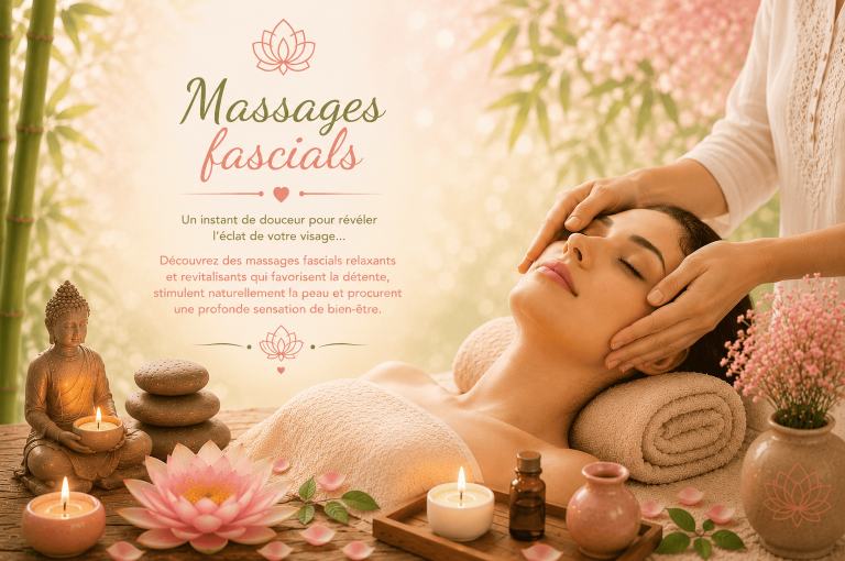 Massage facial relaxant et revitalisant réalisé par Lydie Bien-Être dans une ambiance douce, lumineuse et apaisante.